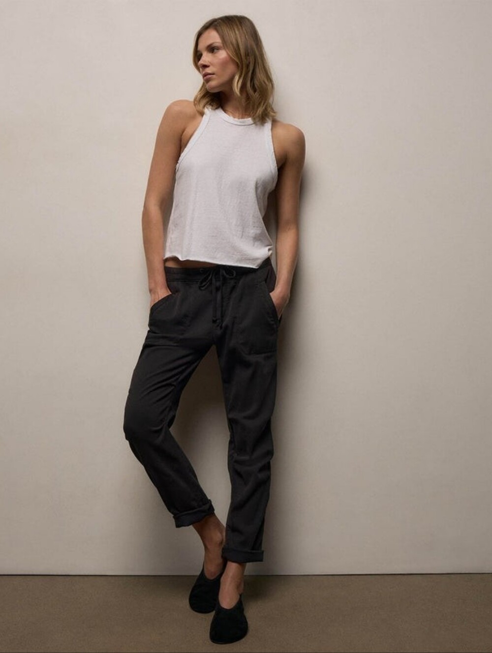 James Perse Soft Drape Pant :Carbon Pigment Size 1 USA Small